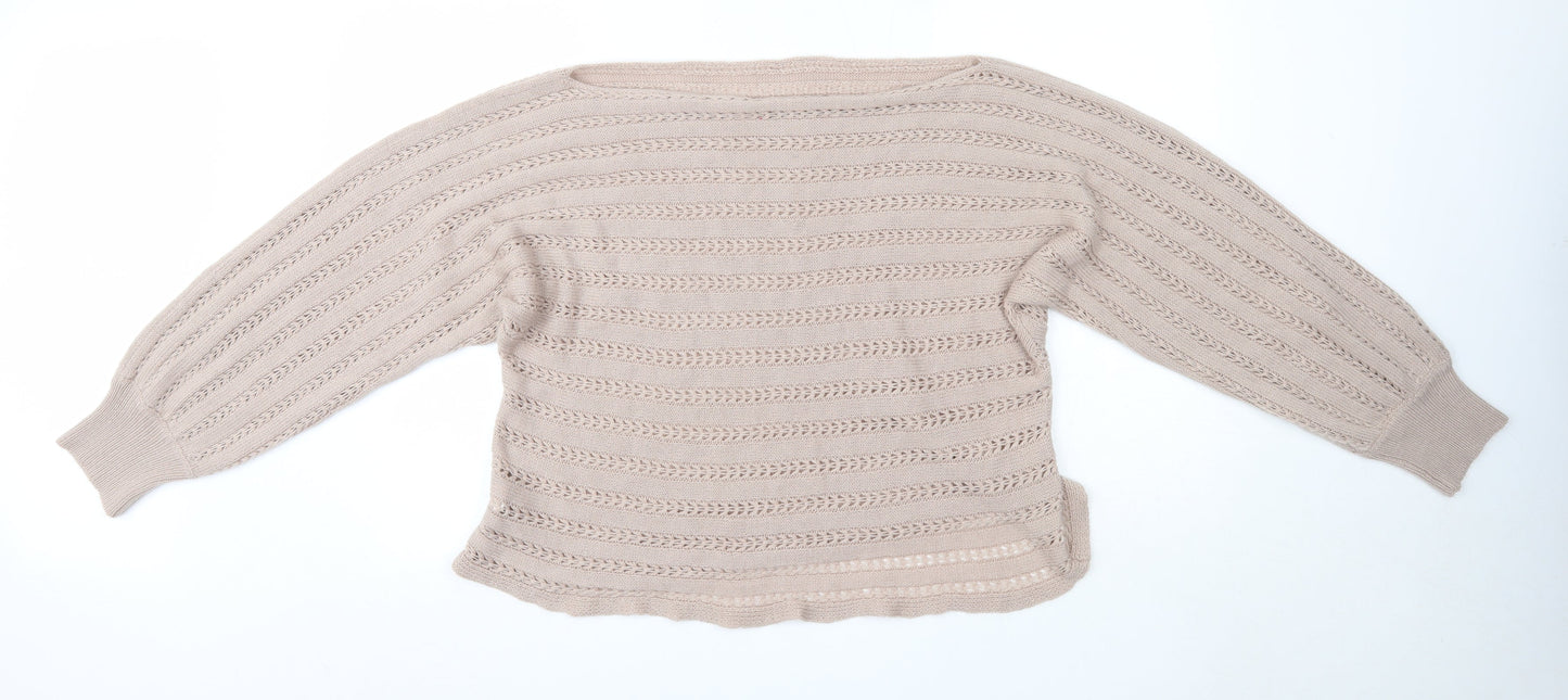 SheIn Womens Brown Round Neck  Acrylic Pullover Jumper Size 2XL