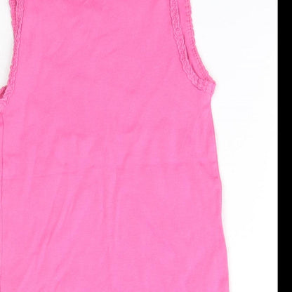 F&F Girls Pink  100% Cotton Basic Tank Size 5-6 Years Round Neck