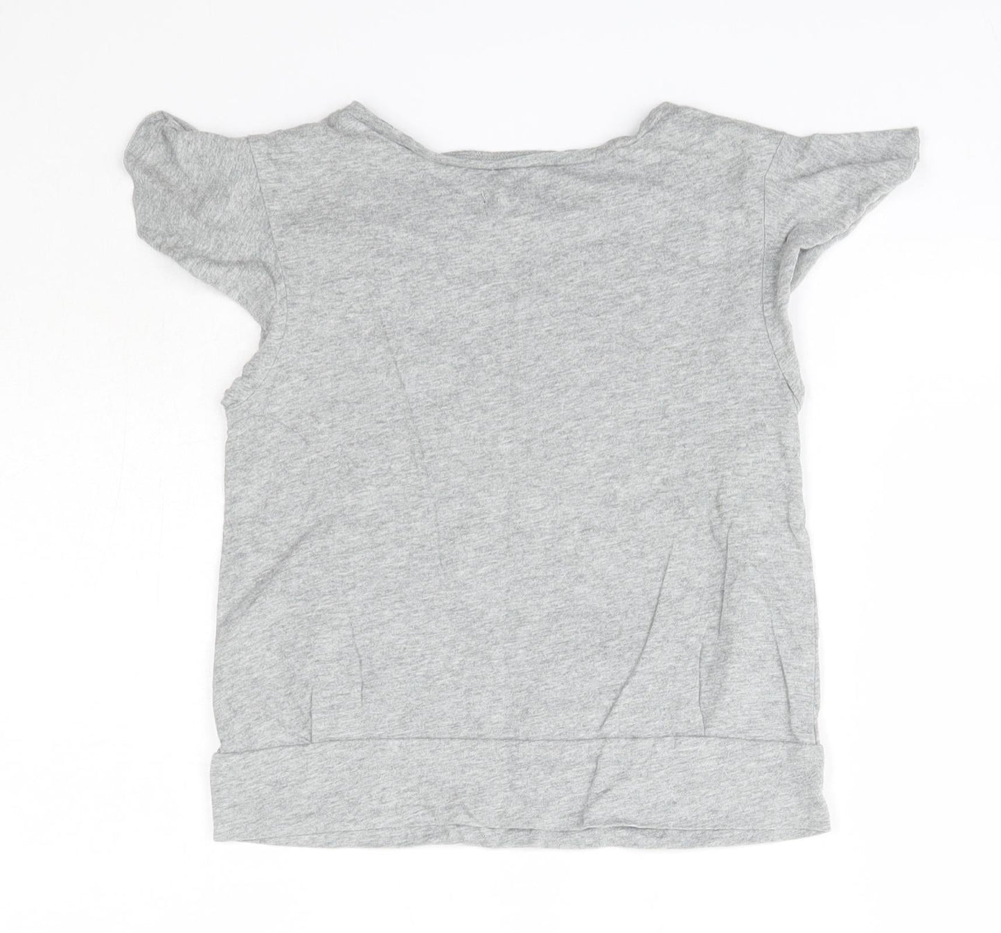 GAP Kids Girls Grey  100% Cotton Basic T-Shirt Size 8 Years Round Neck