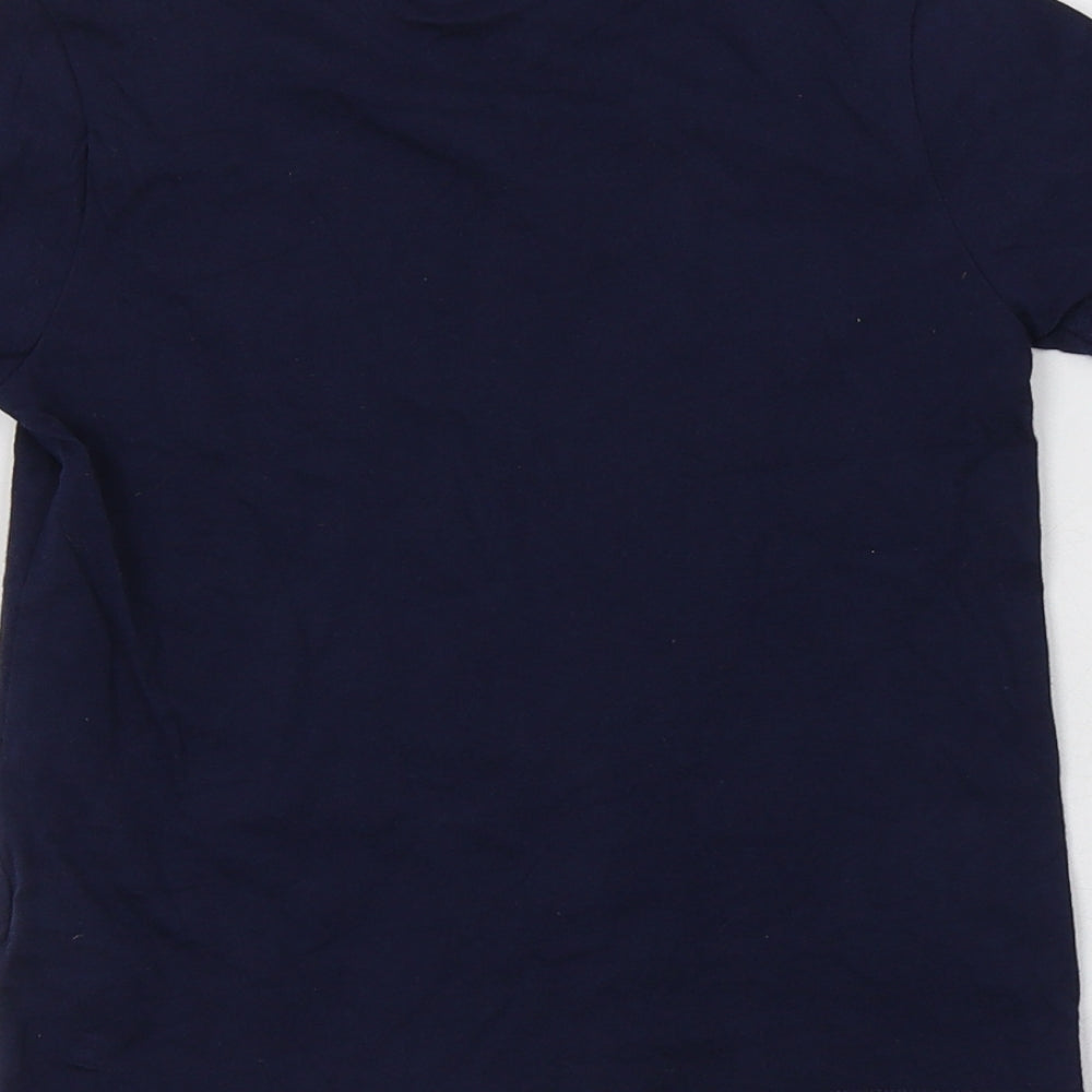 F&F Boys Blue  Cotton Basic T-Shirt Size 4-5 Years Crew Neck  - Euro 2020
