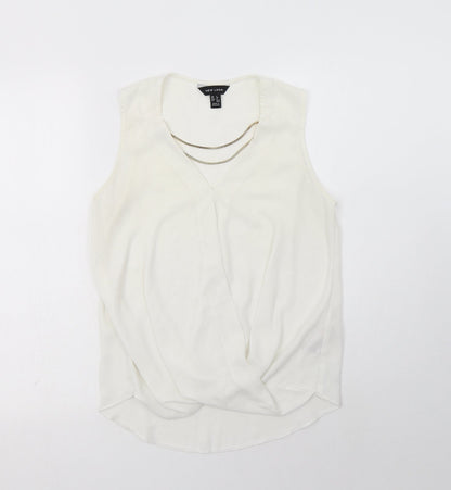 Womens UK Size 8 New Look White Basic Blouse