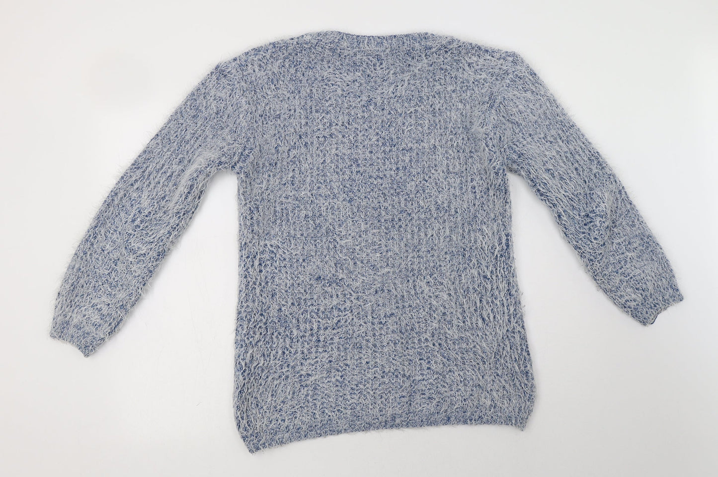 Melody Womens Blue Crew Neck  Cotton Pullover Jumper Size L   - Love