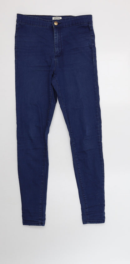 Miss Se Womens Blue  Cotton Flared Jeans Size 10 L32 in Regular Button