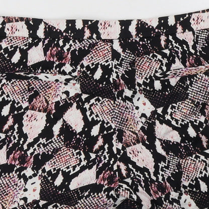 H&M Womens Multicoloured Animal Print Cotton Hot Pants Shorts Size 10 L3 in Regular Hook & Loop