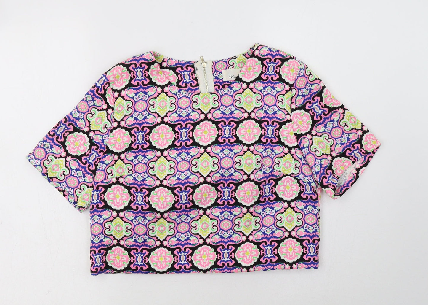 Womens UK Size 10 Urmoda Multicoloured Cropped Blouse