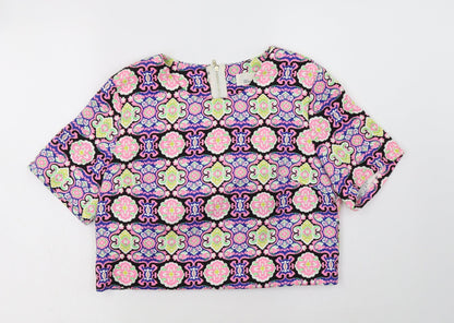 Womens UK Size 10 Urmoda Multicoloured Cropped Blouse