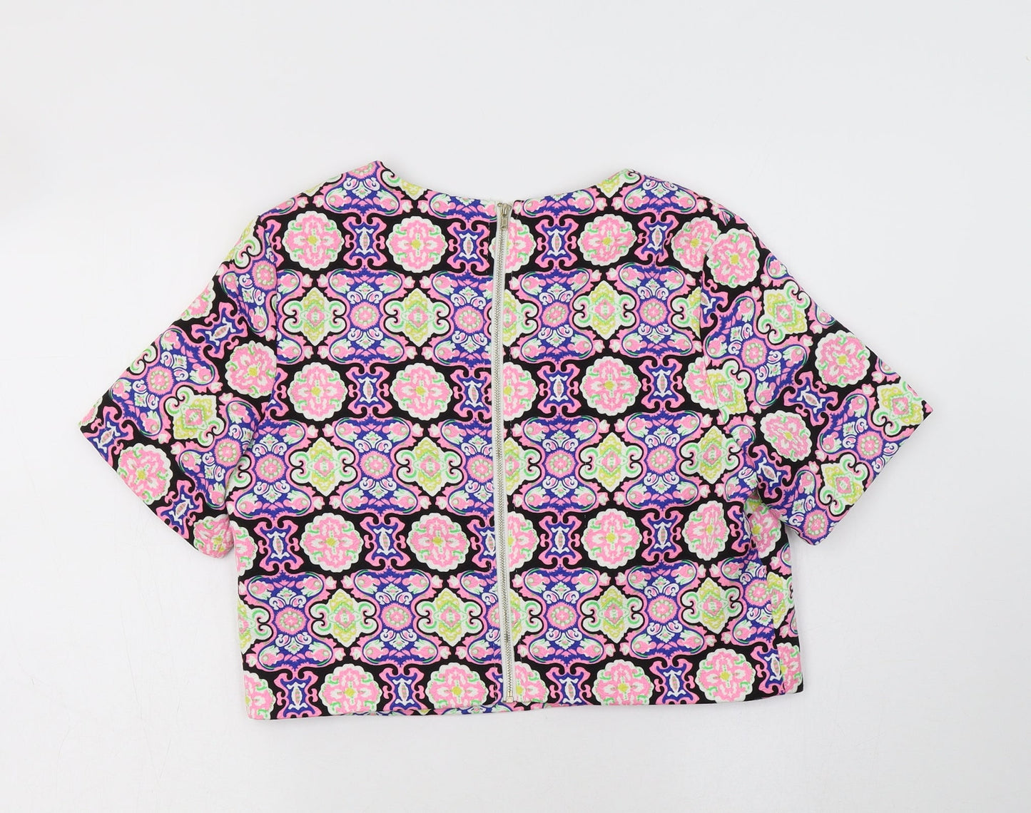 Womens UK Size 10 Urmoda Multicoloured Cropped Blouse