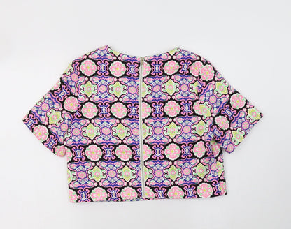 Womens UK Size 10 Urmoda Multicoloured Cropped Blouse