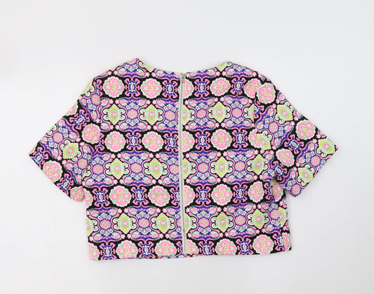 Womens UK Size 10 Urmoda Multicoloured Cropped Blouse