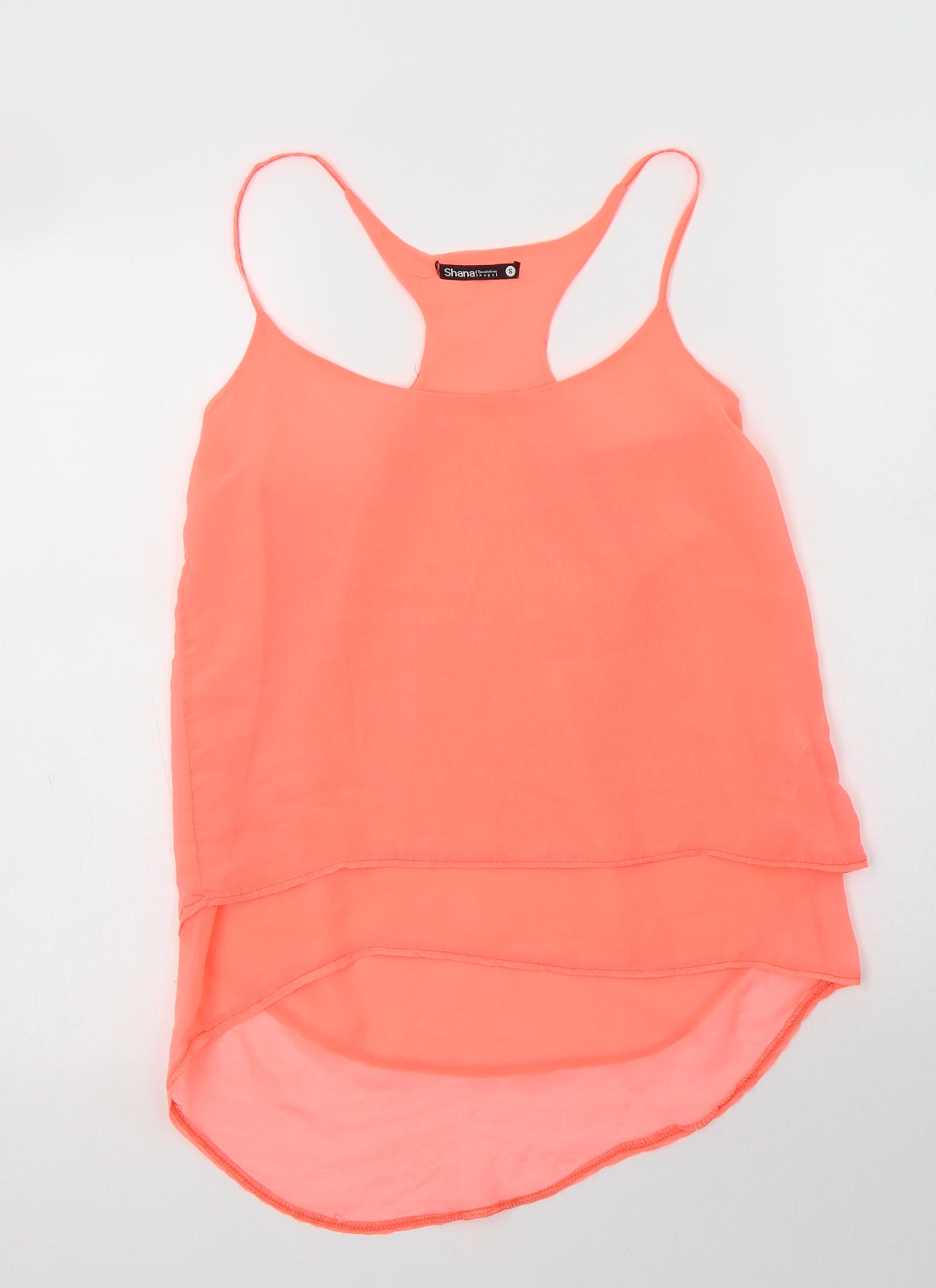Shana Womens Pink  Polyester Camisole Blouse Size S Round Neck
