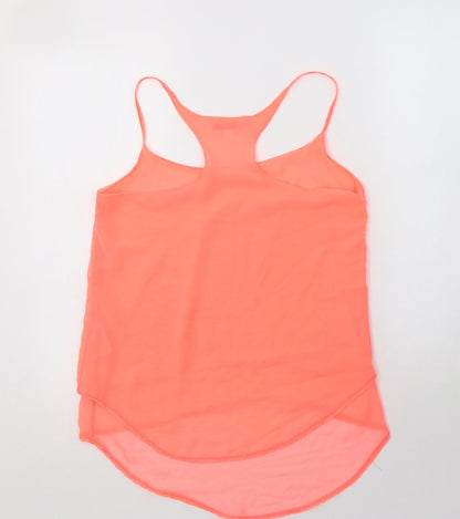 Shana Womens Pink  Polyester Camisole Blouse Size S Round Neck