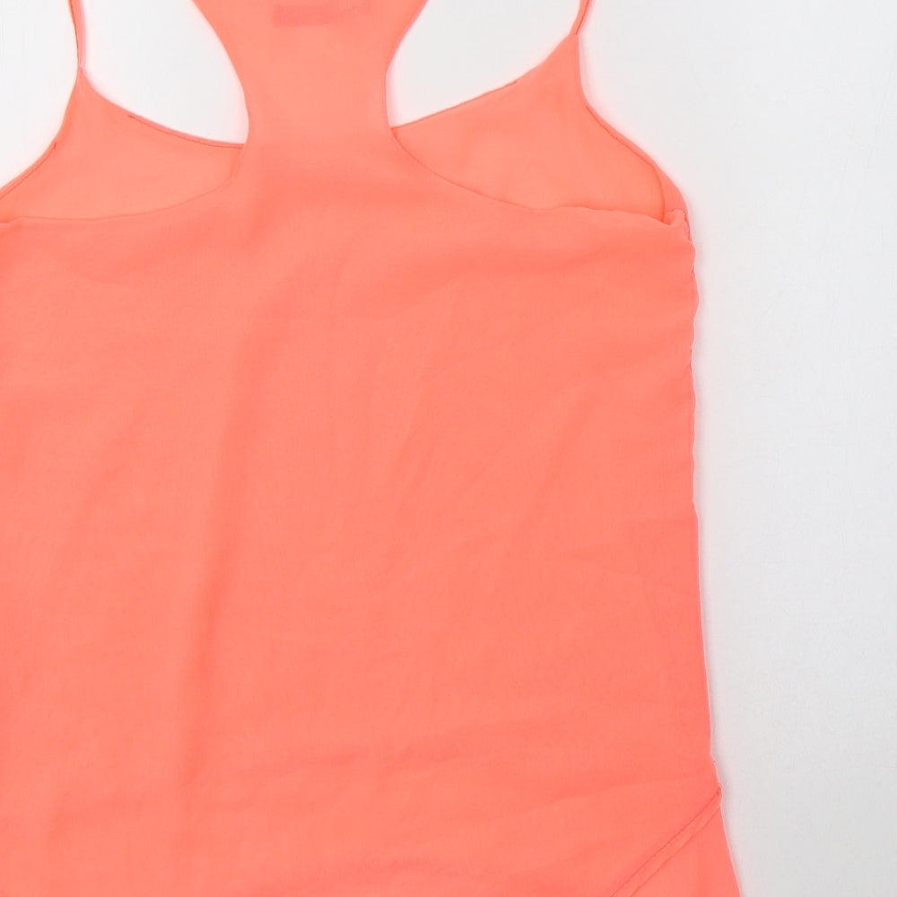 Shana Womens Pink  Polyester Camisole Blouse Size S Round Neck