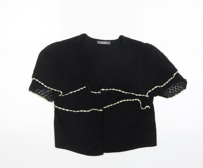 Womens UK Size 14 South Black Cardigan Jumper