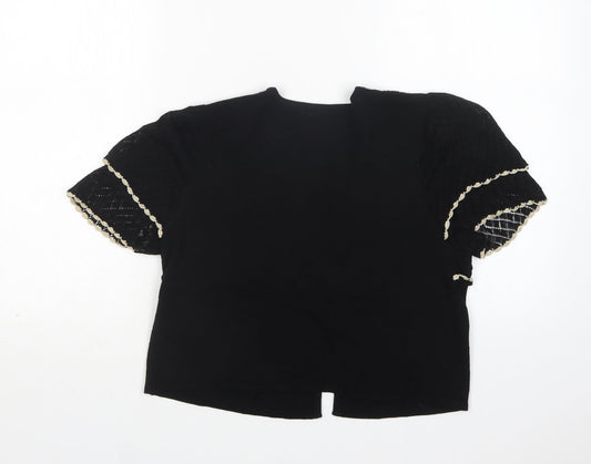 Womens UK Size 14 South Black Cardigan Jumper