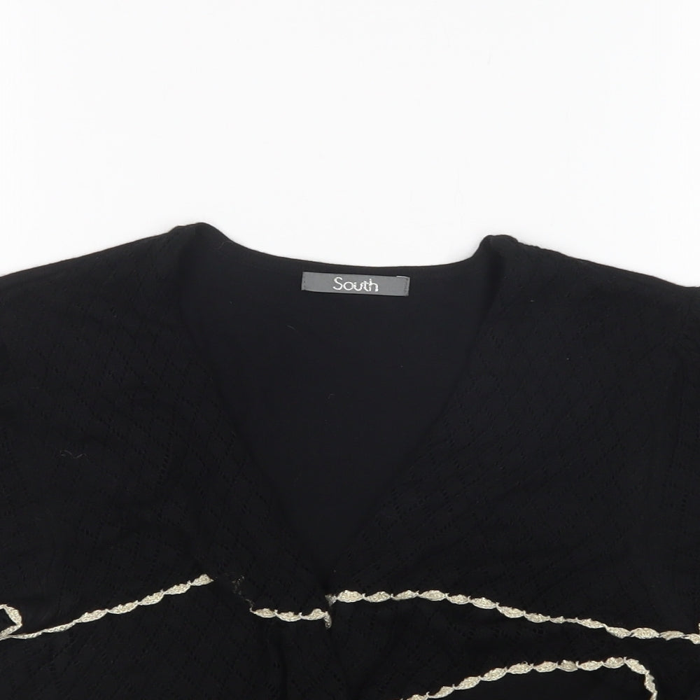 Womens UK Size 14 South Black Cardigan Jumper