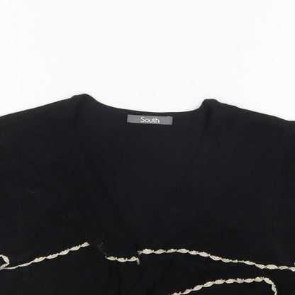 Womens UK Size 14 South Black Cardigan Jumper