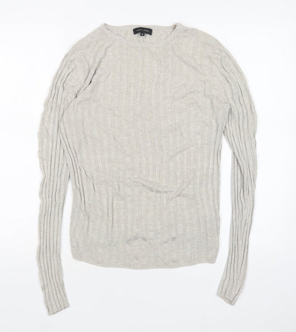 New Look  Womens Beige Round Neck  Viscose Pullover Jumper Size 12