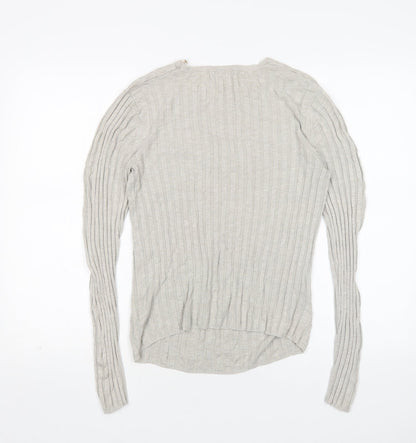 New Look  Womens Beige Round Neck  Viscose Pullover Jumper Size 12