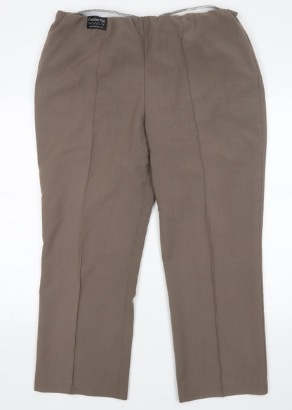 Classics Womens Brown  Polyester Trousers  Size 18 L29 in Regular