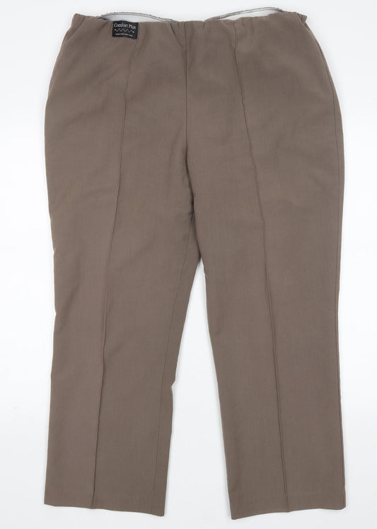 Classics Womens Brown  Polyester Trousers  Size 18 L29 in Regular