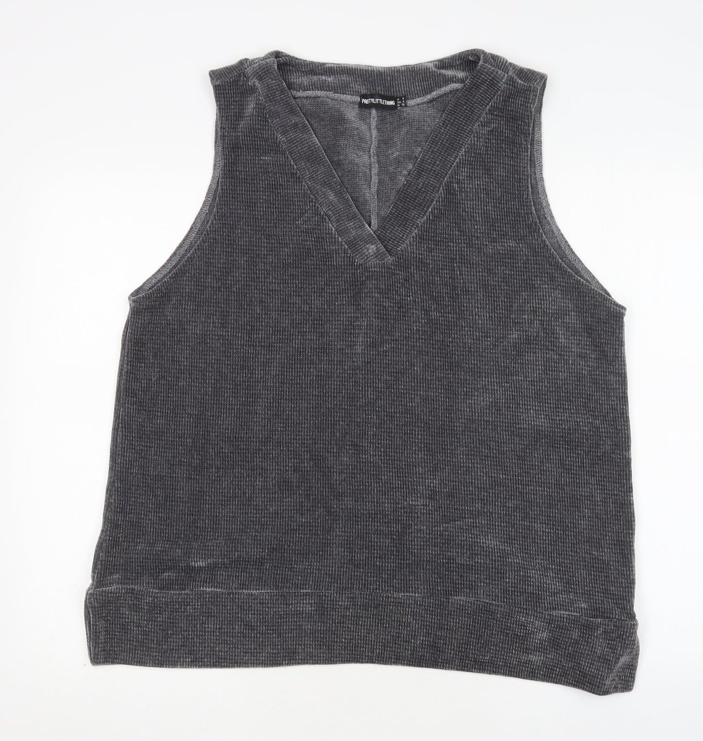 Womens UK Size 8 PRETTYLITTLETHING Grey Vest Jumper