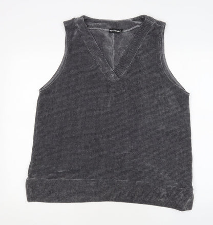 Womens UK Size 8 PRETTYLITTLETHING Grey Vest Jumper