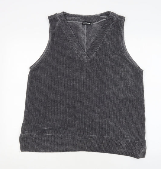 Womens UK Size 8 PRETTYLITTLETHING Grey Vest Jumper