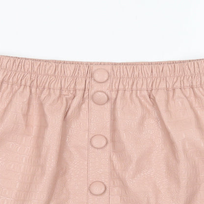 Lola Skye Womens Pink Animal Print Viscose Mini Skirt Size 8