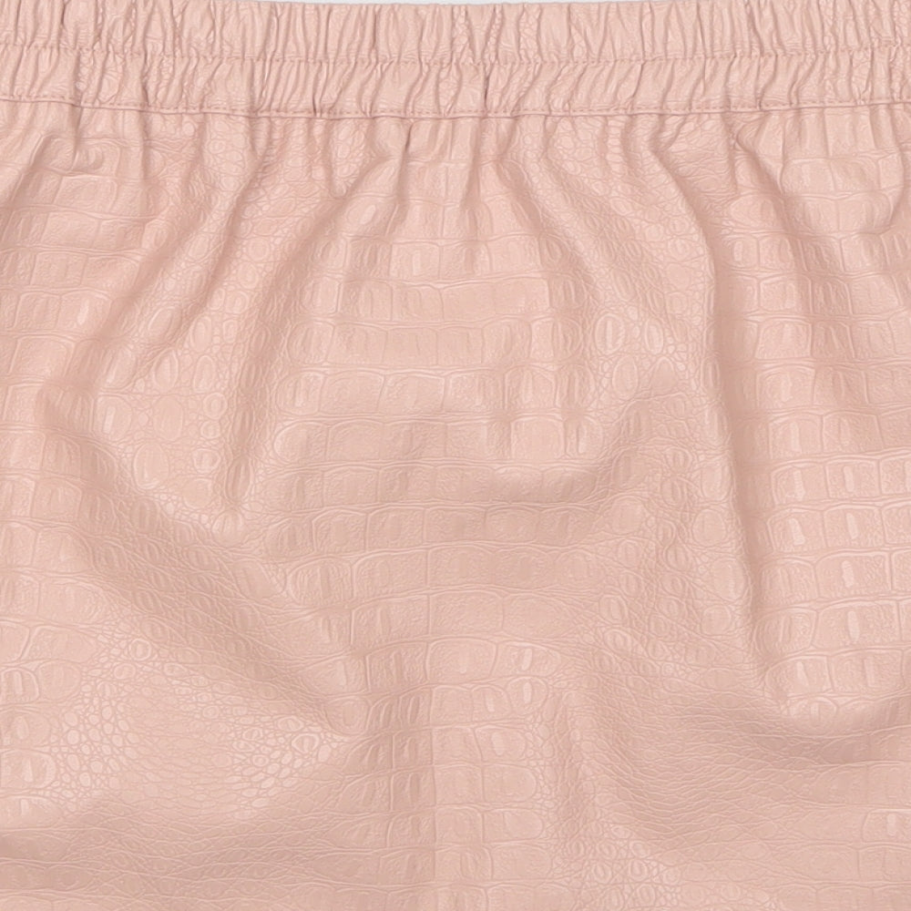 Lola Skye Womens Pink Animal Print Viscose Mini Skirt Size 8