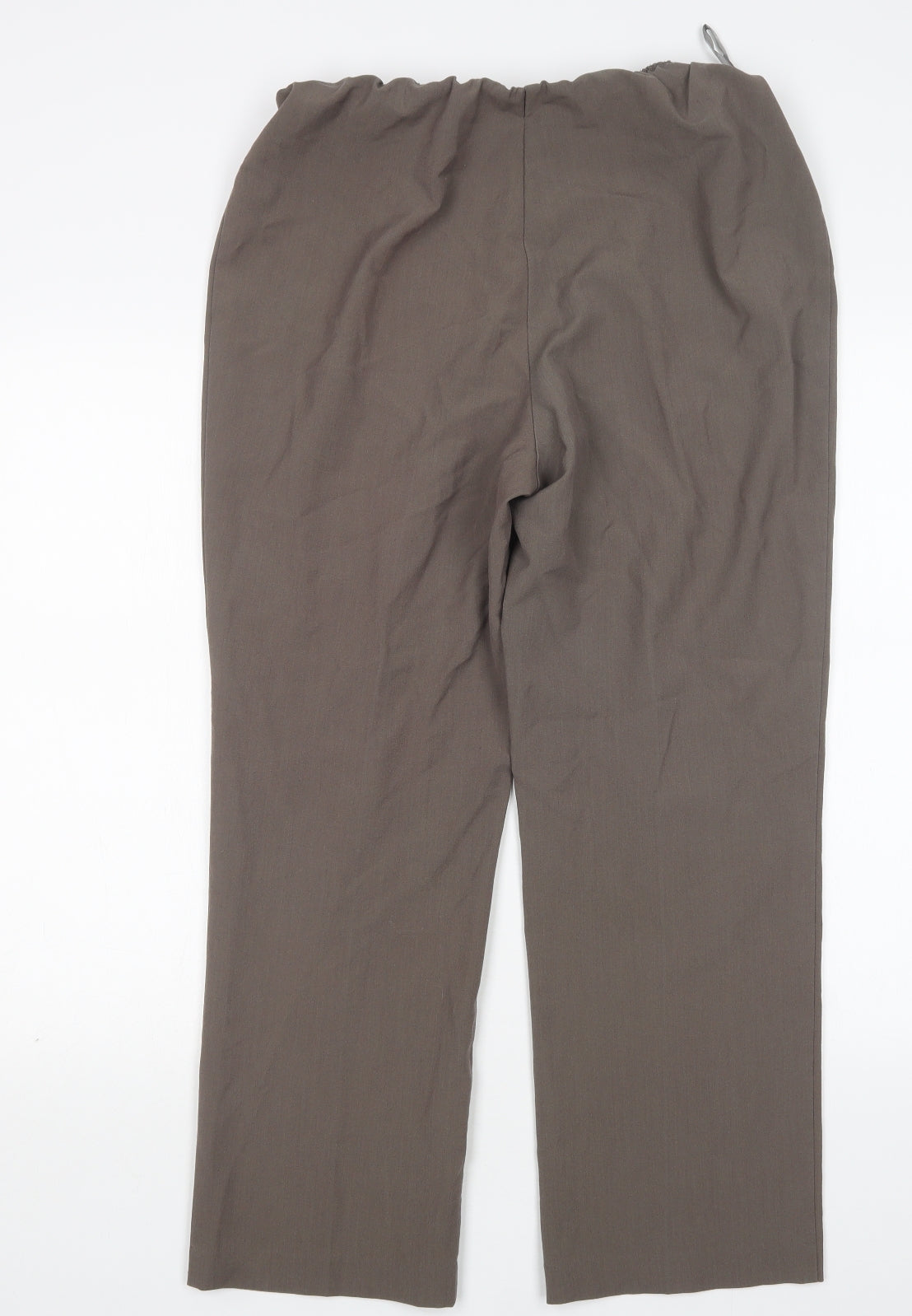 BM Womens Brown  Polyester Trousers  Size 14 L27 in Regular