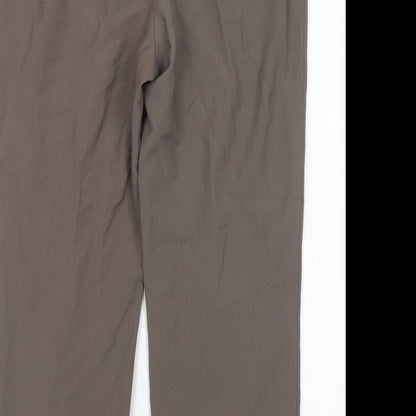BM Womens Brown  Polyester Trousers  Size 14 L27 in Regular