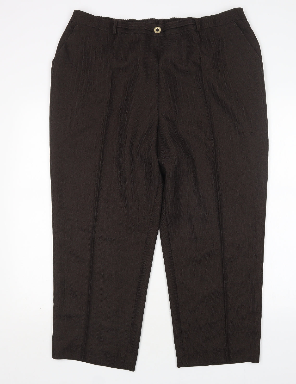 Womens UK Size 22 M&S Regular Fit  Brown Trousers