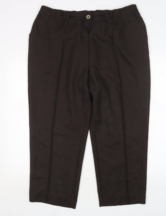 Womens UK Size 22 M&S Regular Fit  Brown Trousers