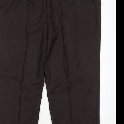 Womens UK Size 22 M&S Regular Fit  Brown Trousers