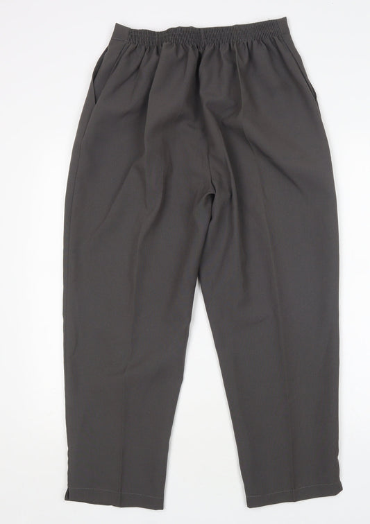 Womens UK Size 14 Preworn Regular Fit  Grey Trousers