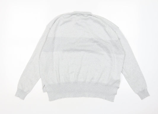 Mango Womens Silver Round Neck  Viscose Pullover Jumper Size S