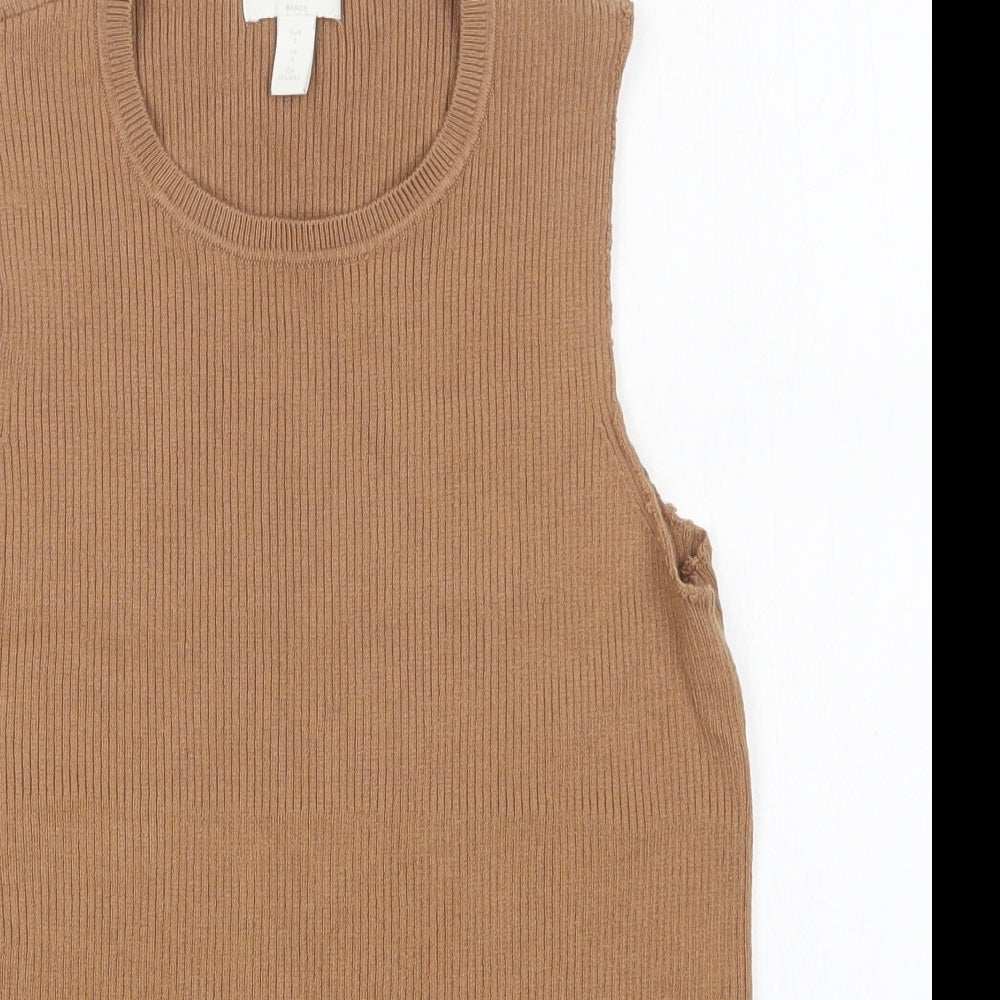 Womens UK Size S H&M Brown Vest Jumper