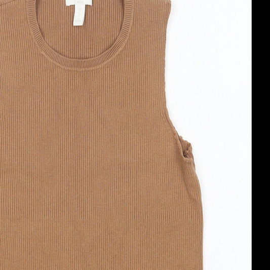 Womens UK Size S H&M Brown Vest Jumper