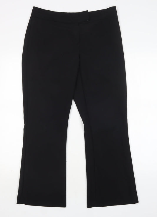 George Womens Black  Polyester Trousers  Size 12 L28 in Regular