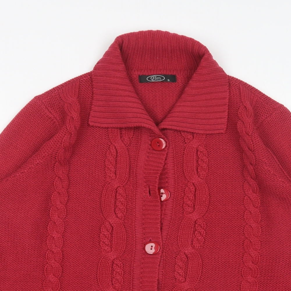 Womens UK Size S BM Pink Cardigan Jumper