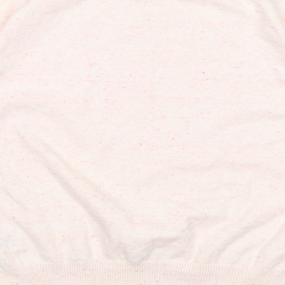 M&S Womens Pink Mock Neck  Cotton Pullover Jumper Size S