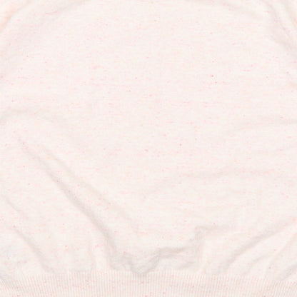 M&S Womens Pink Mock Neck  Cotton Pullover Jumper Size S