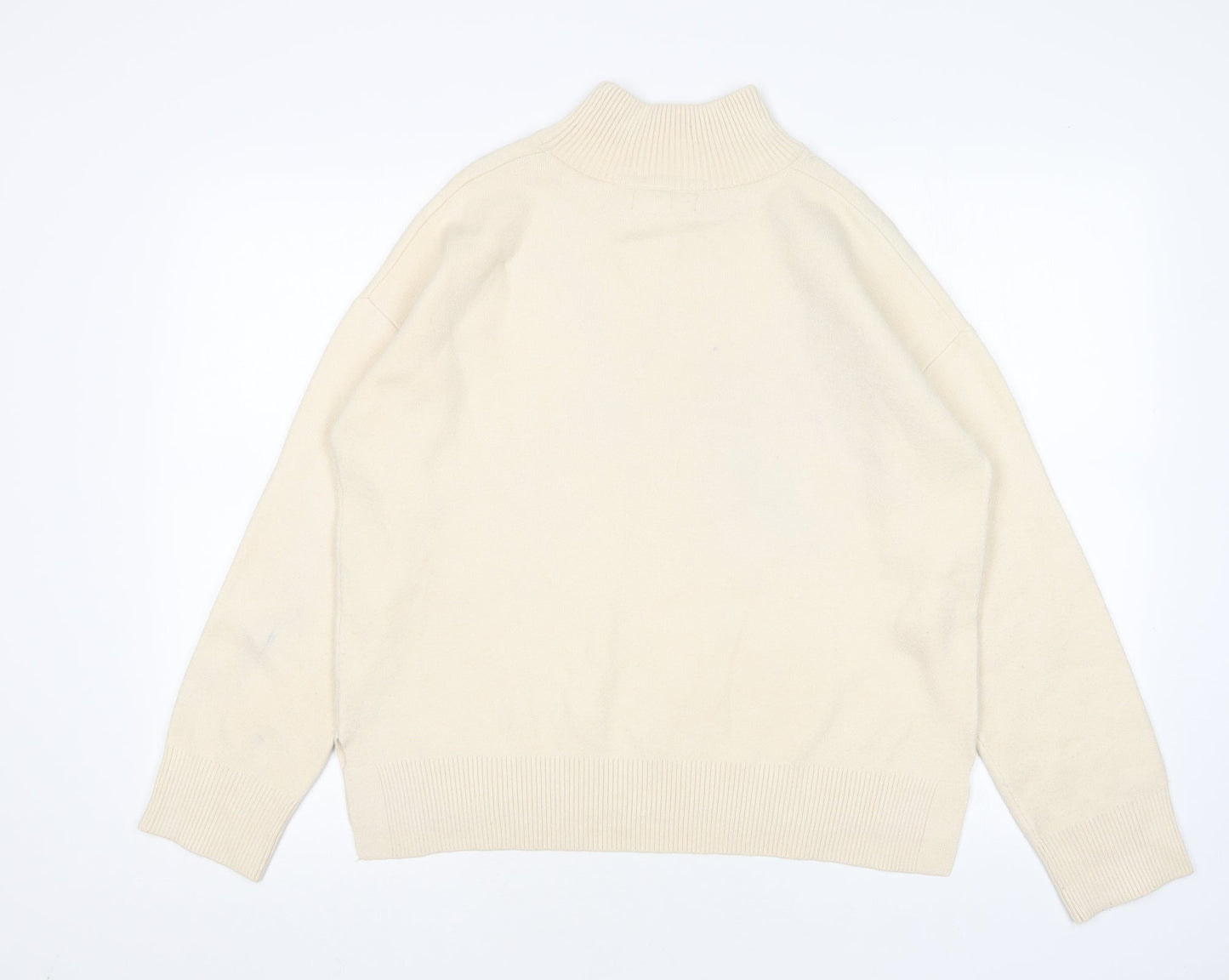 Primark Womens Beige Mock Neck  Polyester Pullover Jumper Size S