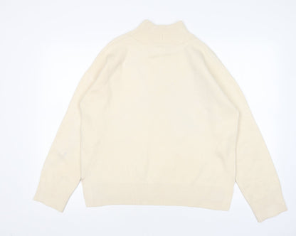 Primark Womens Beige Mock Neck  Polyester Pullover Jumper Size S