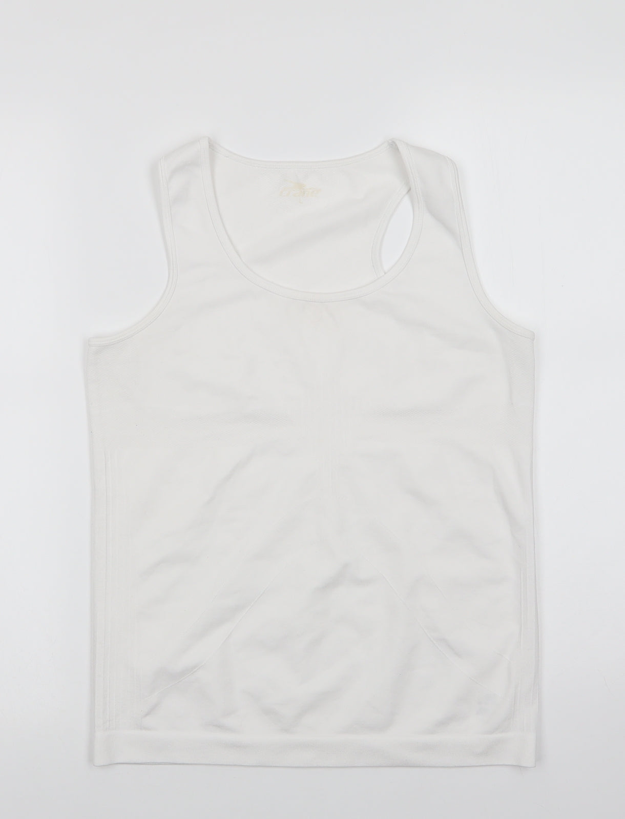 Crane Womens White   Basic Tank Size L Scoop Neck Pullover