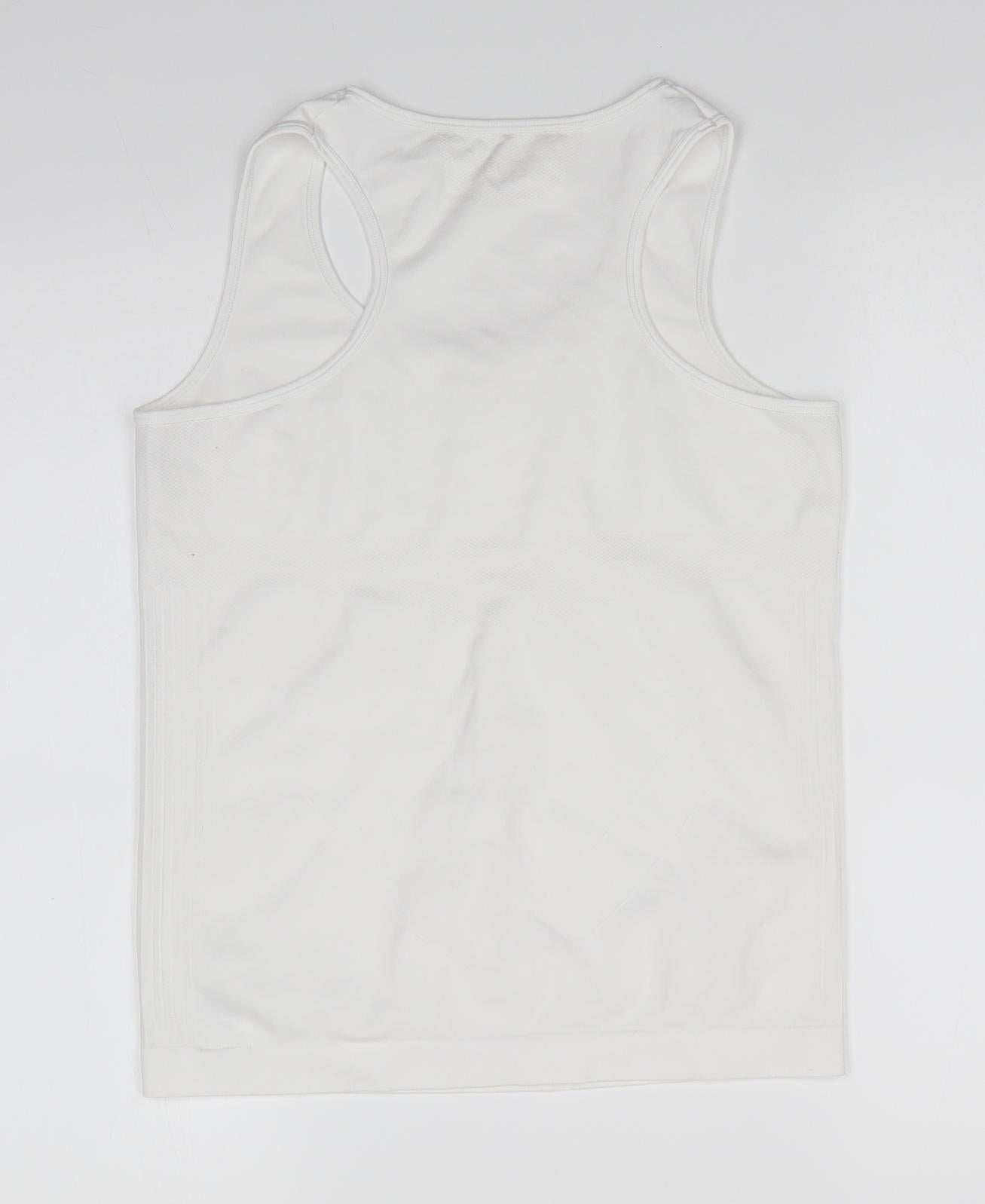 Crane Womens White   Basic Tank Size L Scoop Neck Pullover