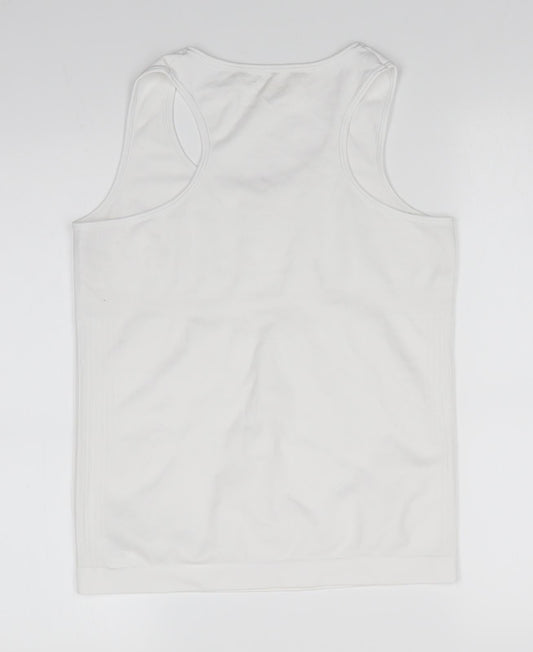 Crane Womens White   Basic Tank Size L Scoop Neck Pullover