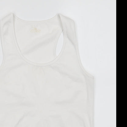 Crane Womens White   Basic Tank Size L Scoop Neck Pullover