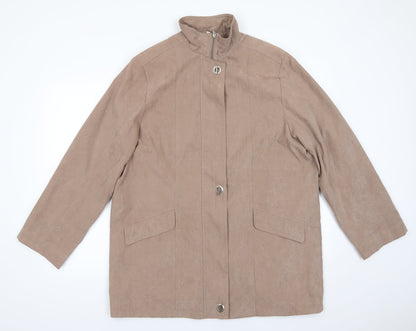 Klass Womens Brown   Overcoat Coat Size L  Zip - Taupe Colour