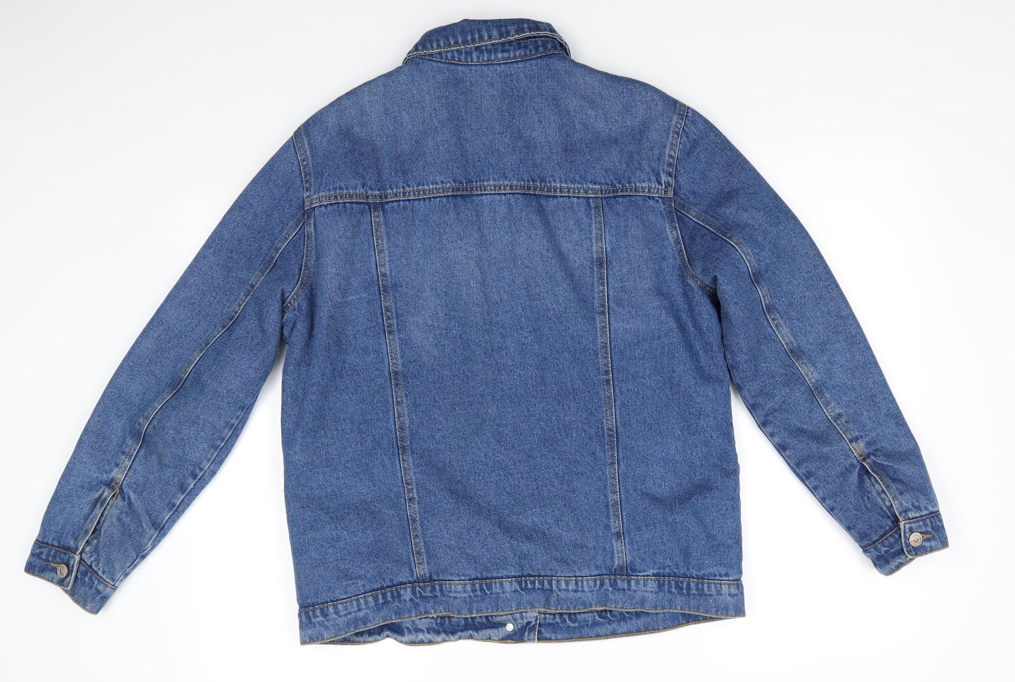 Denim Womens Blue   Jacket Coat Size 10  Button - Faux fur lined Denim Jacket